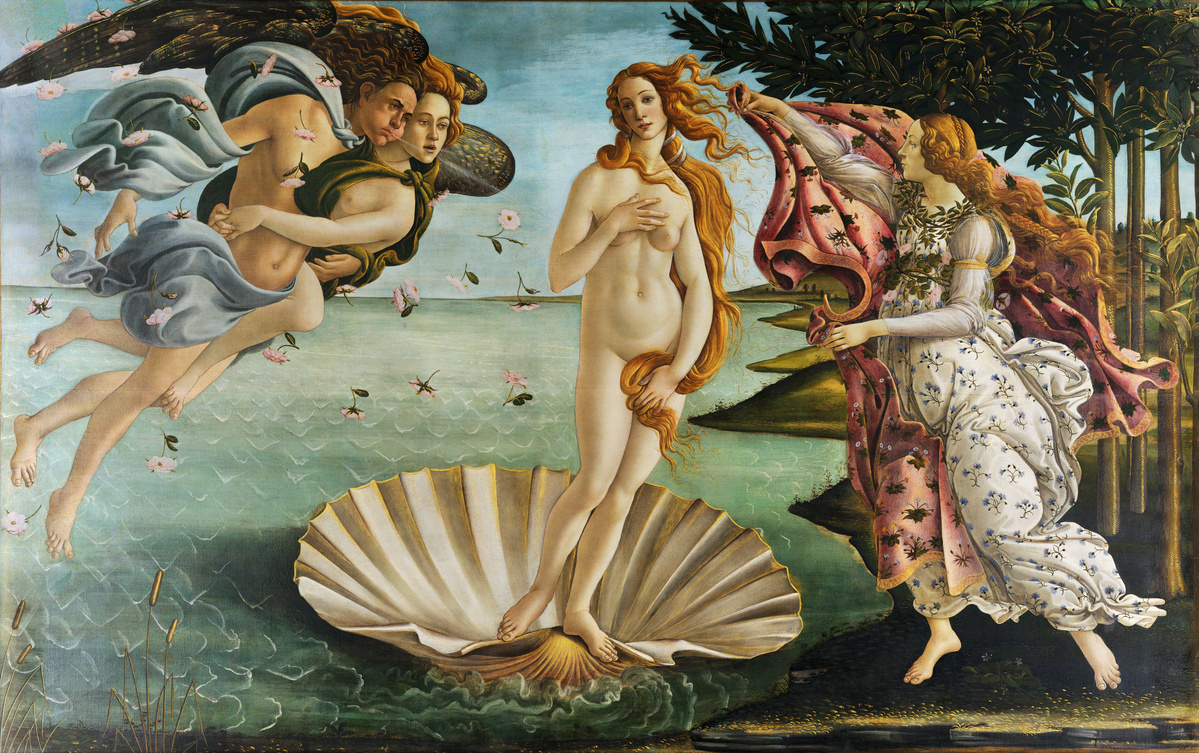 Birth of Venus. Cropped Shot of Famous Art.