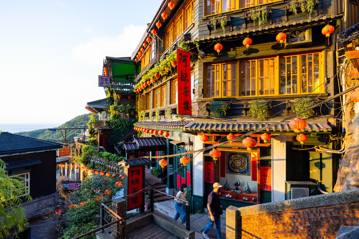 Jiufen, Taiwan 07 August 2022: Famous restaurant in jiufen of ta